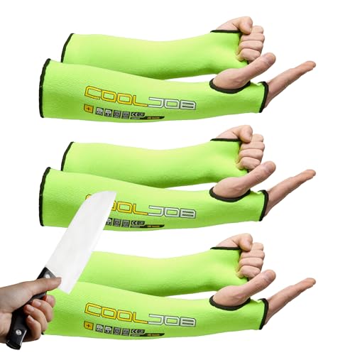 3 Pairs 14/18 Inch Cut Resistant Sleeves with Thumb Hole for Safety