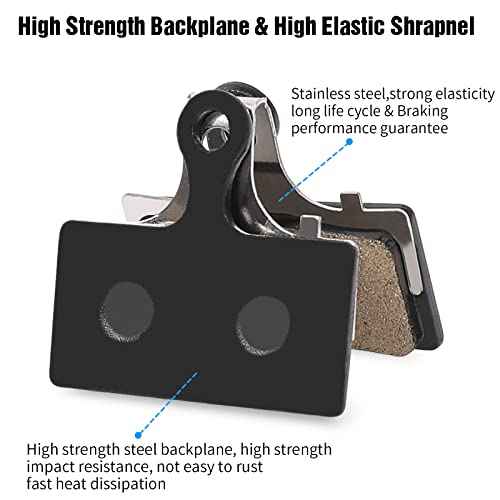4 Pairs Bicycle Disc Brake Pads Compatible for Shimano Brake Pads SLX Deore XT M615 M675 M666 M785 M985 M987 M988 M6000 M7000 M8000 M8020 M9000 M9020 MTB Bike Brake Pads(with 3 Installation Tools)