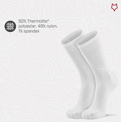 Fox River Therm-A-Wick Ultra-Lightweight Crew Sock - Large White, Cold Weather