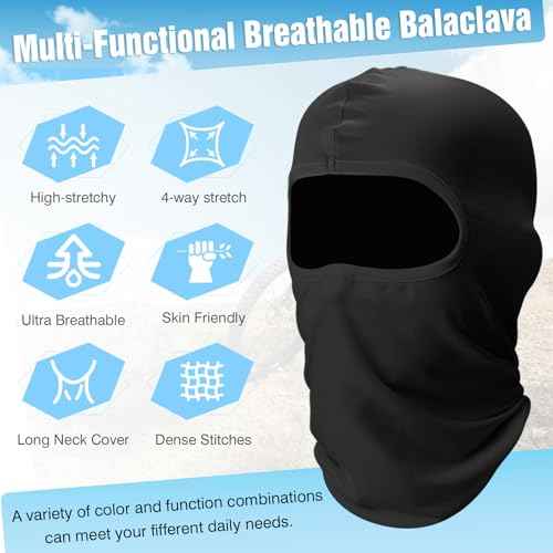 Fivali 6 Pack Balaclava Ski Face Mask: Cooling Neck Gaiter Full Head Mask for Men Women