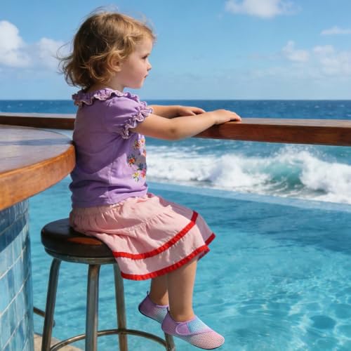 Kids Water Shoes - Barefoot Aqua Socks for Girls Boys Outdoor Quick Dry - Variation 1-2 Little Kid / Jb Publpi