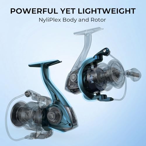 KastKing MegaJaws Spinning Reel, Size 3000, 6.2:1 Gear Ratio, Pelagic Blue