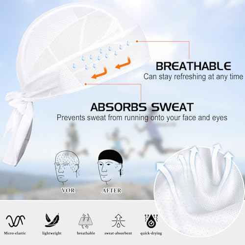 GXCROR Sports Bandanas Cap Skull Caps for Men Breathable Women Skull Cap Helmet Liner