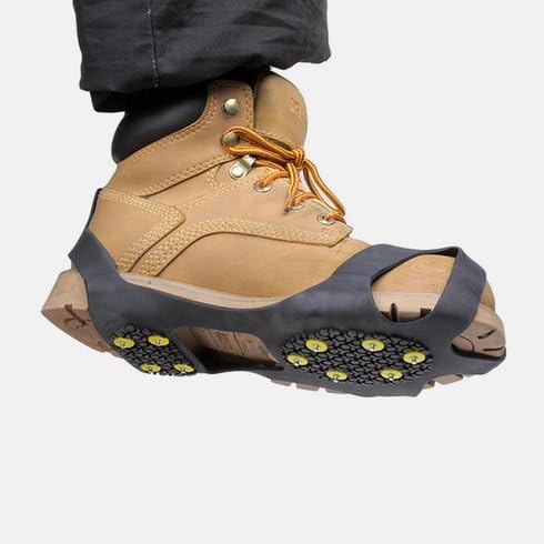 Ice Grips, Traction Cleats, Ice Cleat, Easy Slip On, Outdoor Durable, 10 Steel Studs, Stretchable, Prevent Slipping from Ice/Snow, Extra Studs Included in Each Package.