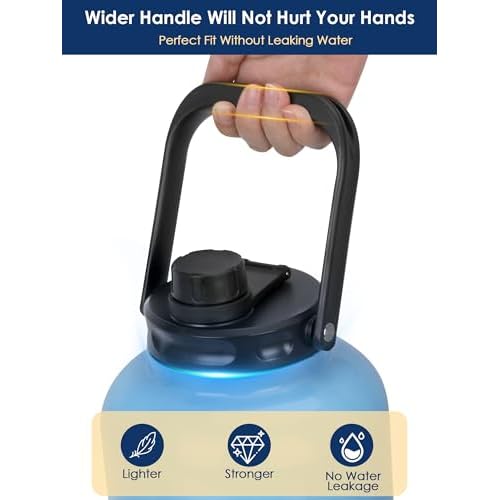 YOUSHARES Jug Lid for RTIC - Improved Replacement Cap Compatible with RTIC One Gallon and Half Gallon Jug BPA Free Sport Bottle Accessories Rubber Grip Thicker Steel and Better Gasket