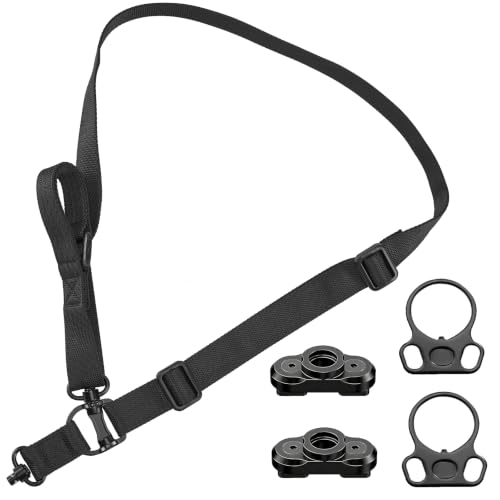 2 Pack Adjustable Two Point Sling for Rifles, Tactical Swivels Black