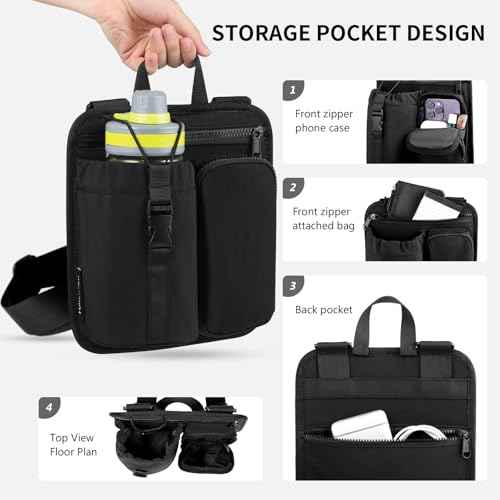 FOREGOER Water Bottle Holder with Adjustable Shoulder & Handheld Strap Phone Pocket for Cup 16-40oz,Large Capacity Crossbody Carrier Bag for Commuting, Sports, Travel