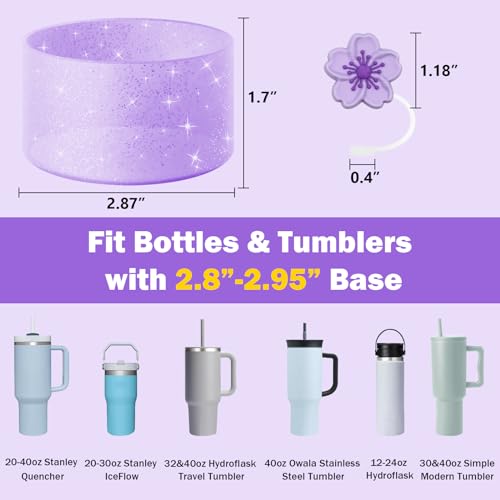 Glitter Bling Silicone Boot for Stanley Cup 20 oz 30 oz 40 oz, Protector Cover for Stanley Cup Bottom, Cup Accessories Straw Cover