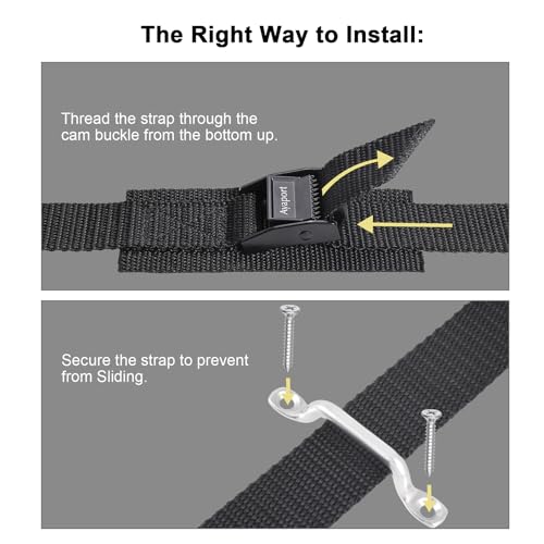 Ayaport Battery Tie Down Strap 48¡± Battery Box Hold Down Kit, Tie Down Kit, with Small Stainless Steel Bracket & Screws Used for RV Battery, Gas Fuel Tank, Accessories