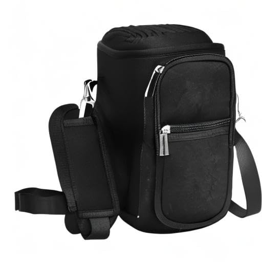 GAZLEMHO Insulated Water Bottle Bag - Neoprene Carrier Sleeve for 128 oz Water Jug, Gym Hiking 1 Gallon Bottle Carrying Pouch Sling Holder with Strap and 2 Pockets for Storage Phone, Card, Keys