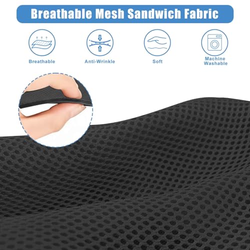 Golf Cart Seat Covers Set - Black Breathable Polyester Mesh for EZGO Yamaha Club Car