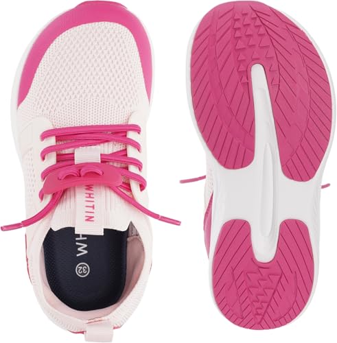 WHITIN Kids Wide Toe Box Zero Drop Slip-On Tennis Shoes Pink - Little & Big Sizes