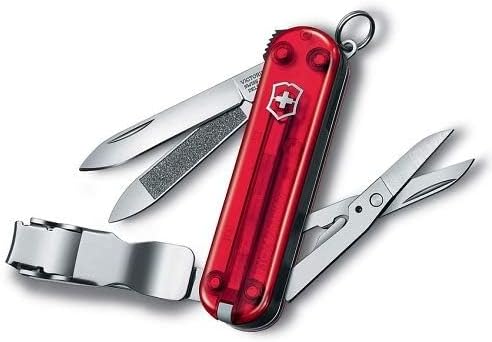 Victorinox Nail Clip 580 Multi-Tool - 8 Functions, Swiss Made with Nail File & Cleaner - Ruby