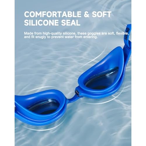 Aegend Adult Swim Goggles,Anti-Fog Mirrored Swimming Goggles for Competition,No Leak,UV Protection,Adjustable Comfortable Fit