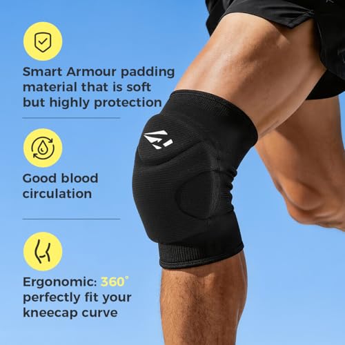 Rawxy Volleyball Knee Pads Black Medium/Large Impact Shock Absorption Youth & Adult