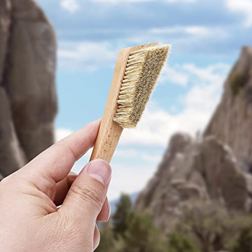 Climbing Brush with Boar's Hair Bristles & Ergonomic Wooden Handle – Rock & Bouldering Cleaning Tool (2 Pack)