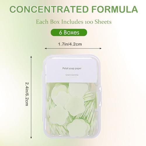 600PCS Portable Mini Soap Sheets ? Scented Disposable Hand Washing Paper, Travel-Friendly & Water-Soluble Soap for Camping, Hiking & Outdoor Use