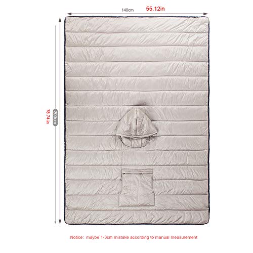 Wearable Hooded Blanket Sleeping Bag - Lightweight Thermal Cloak for Camping Hiking