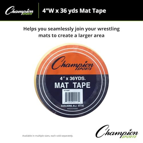 Champion Sports Mat Tape - 4 Inch x 36 Yards Clear Gym & Wrestling Mat Tape - Variation of THIS Listing
