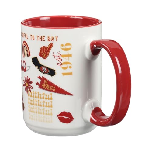 15oz Team Spirit Mug - San Francisco 49ers Officially Licensed, Game Day Coffee Cup - Spirit Mug Variation