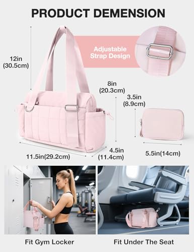 Pink Mini Gym Bag for Women with Coin Wallet - Lightweight & Water-Resistant