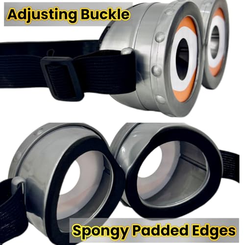 3Pcs Halloween Costumes Accessories for Men Women Adult Cosplay, Goggles Glasses Yellow Hat Black Gloves