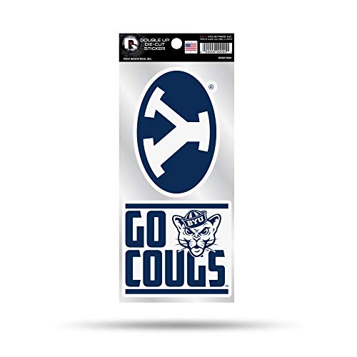 BYU Cougars NCAA Double Up Die Cut 2-Piece Sticker Sheet - Sports Fan Decals