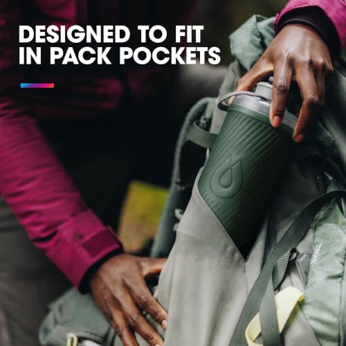 HydraPak Flux 1L Collapsible Water Bottle with Sage Green Variation