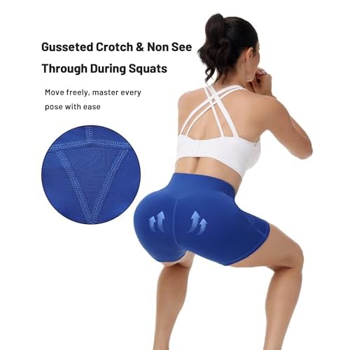 Runhit Biker Shorts Women with Pockets - 8''/5''/3'' High Waisted Yoga Workout Gym Spandex Tummy Control Shorts