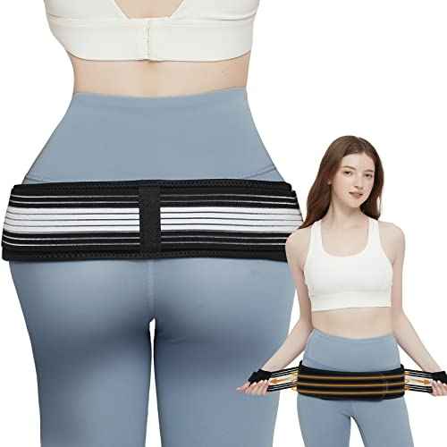 Sacroiliac SI Joint Hip Belt for Women - Hip Braces for Hip Pain - Lower Back Support Brace - Pelvic Support Belt - Trochanter Belt - Adjustable Sciatica Lumbar Pain Relief (Hip Size 32"-47")