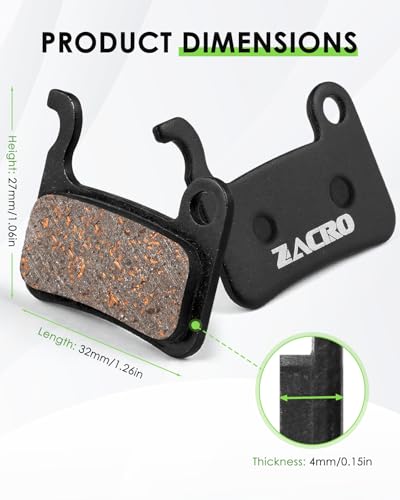 Bike Brake Pads Set 4 Pairs Semi-Metallic Compatible with Tektro Shimano