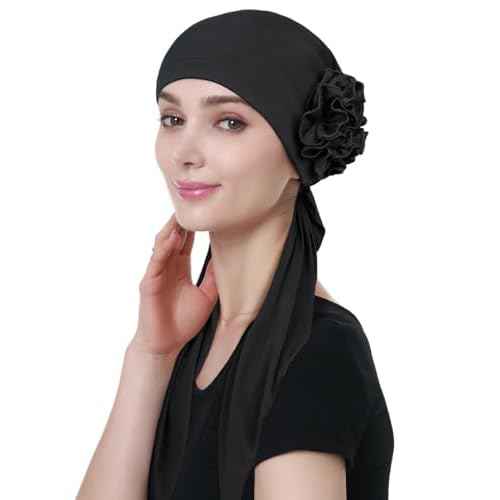 Pretied Head Scarves for Women Featuring Long Tail Finish Made of Stretchy Viscose
