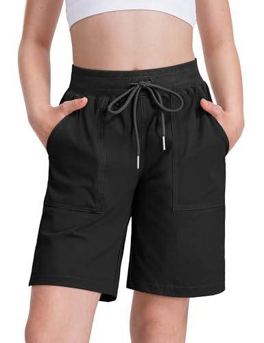 Girls Athletic Shorts Bermuda Uniform Cargo Quick Dry 13-14 Years Black