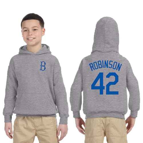 Outerstuff Jackie Robinson Brooklyn Dodgers #42 Kids/Little Boys Size Fleece Hoodie (please see size chart in image)