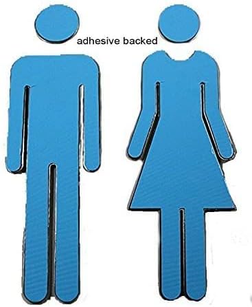 Modern Acrylic Bathroom Sign Decor Adhesive Foil Backed Men's and Women's Unisex (Bronze)