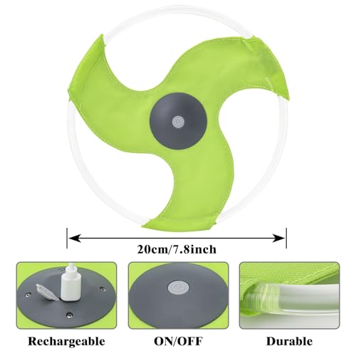LED Dog Flying Disc - Rechargeable Glow in The Dark Pet Toy for Training - Green-3