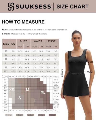 Sporty Tennis Dress with Shorts Underneath - Medium Black - Athletic Women's Wear