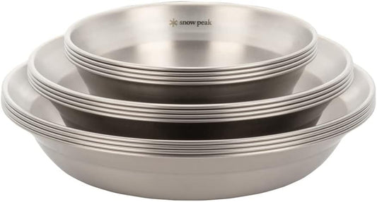 Snow Peak Tableware Set Single - Lightweight, Rust Resistant, and Durable - At Home or Group Camping