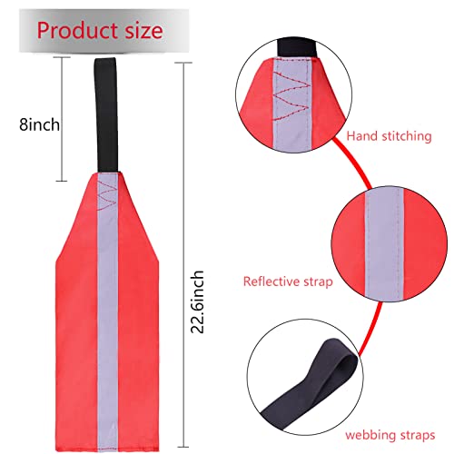 Red Kayak Safety Flag 14 Inch Waterproof Reflective Travel Warning Flag