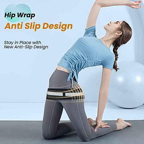 Sacroiliac SI Joint Hip Belt for Women - Hip Braces for Hip Pain - Lower Back Support Brace - Pelvic Support Belt - Trochanter Belt - Adjustable Sciatica Lumbar Pain Relief (Hip Size 32"-47")
