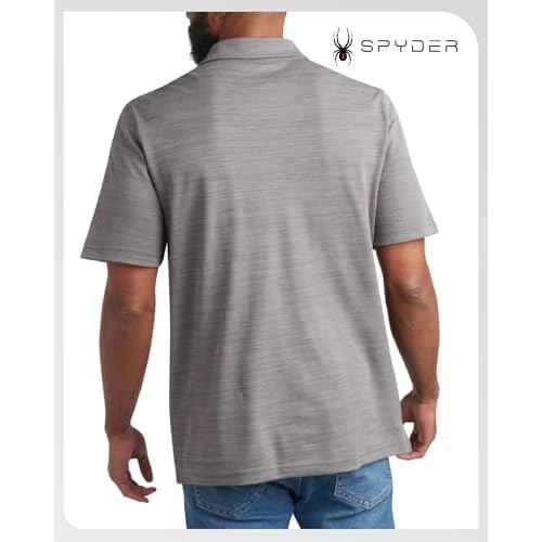 Spyder Mens Golf Shirts - Lightweight Moisture-Wicking Athletic Performance Collared Short Sleeve Polo Shirts for Men