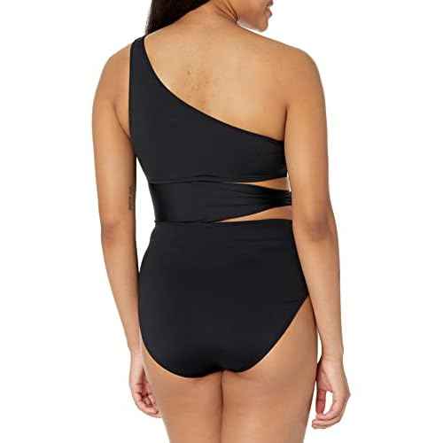 La Blanca Women's One Piece Swimsuit Cutout Single Shoulder Tummy Control Island Goddess Bathing Suit