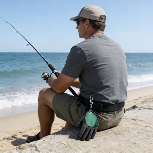 Fishing Gloves with Magnet Release - Medium-Large Anti-Slip Puncture Proof Gloves for Catching & Handling Fish