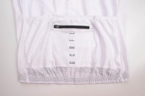 Men's Cycling Jersey Sets Road Bike Jersey & Bib Shorts Lightweight Padded - White, Large