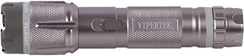 VIPERTEK VTS-T03 Aluminum Stun Gun for Self Defense Rechargeable with LED Flashlight