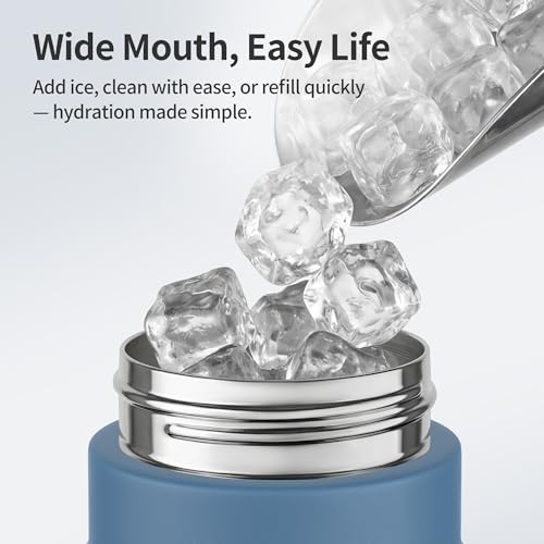 Deep Ocean Fade 20 oz Insulated Stainless Steel Water Bottle with Dual Lids