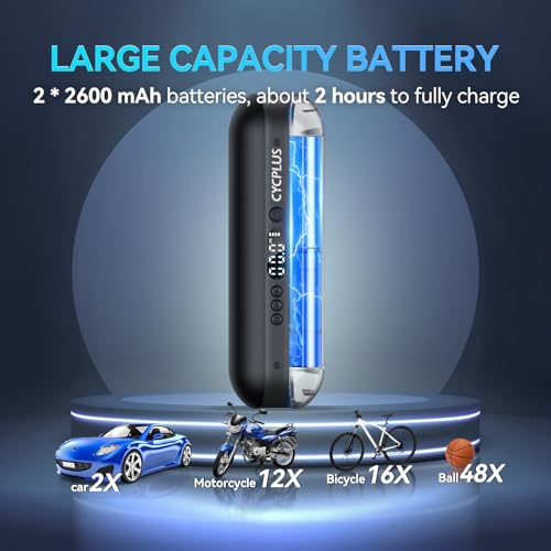 Portable Electric Tire Inflator Bike Pump 150 PSI Auto Off Black