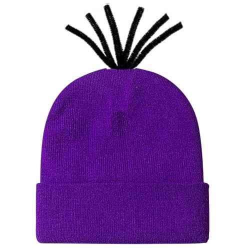 TANTAKO 5Pcs Purple Costume Accessories Set with Goggles Purple Beanie Tutu Suspenders and Three Fingered Gloves. (With Hair)