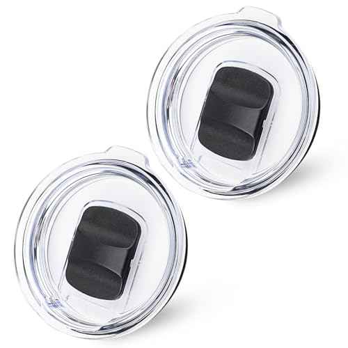 20 oz Tumbler Lid for Yeti, 2 Pcs Magnetic Replacement Lids for Yeti Rambler 20 oz Tumbler, 10/24 oz Mug and 10 oz Lowball, Travel Spill Proof Cup Lids Covers with Magnetic Slider Switch, BPA Free