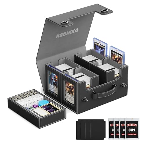 Kabinka Black Commander Deck Box for MTG with Handle, Secure Card Storage
